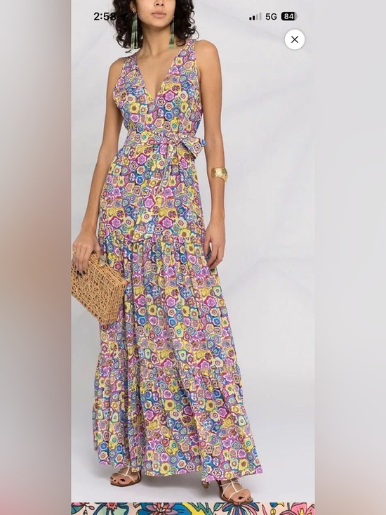 Boden Dresses & Skirts - Boden Floral Tiered Maxi Dress Tie Waist Sleeveless Cottagecore Boho US Size 8
